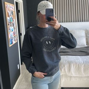 Smile & Breathe Faith Grey Crewneck